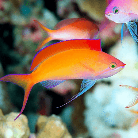 Red Fin Anthias Indian Pspecidanthias Squamipinnis- FISH